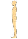 Human body outline, side, illustration 02